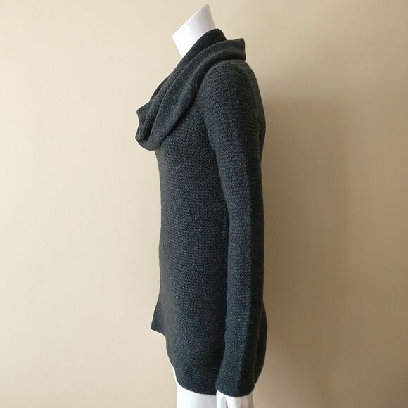 Autumn Cashmere Long Sweater Tunic Women XS Green 100%Cashmere Cowl Neck Luxury - Picture 4 of 10